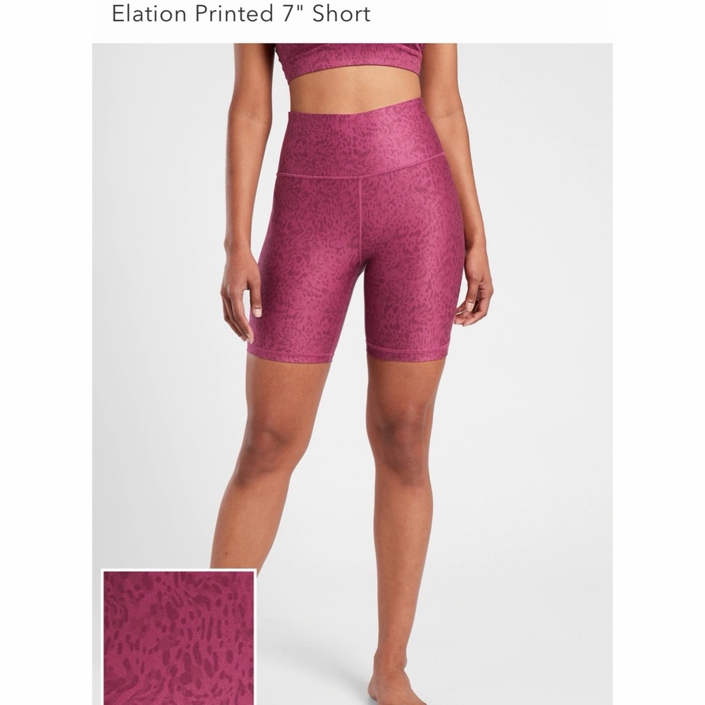 Athleta Women's Printed 7" Shorts - Pink NWT SZ 1X
